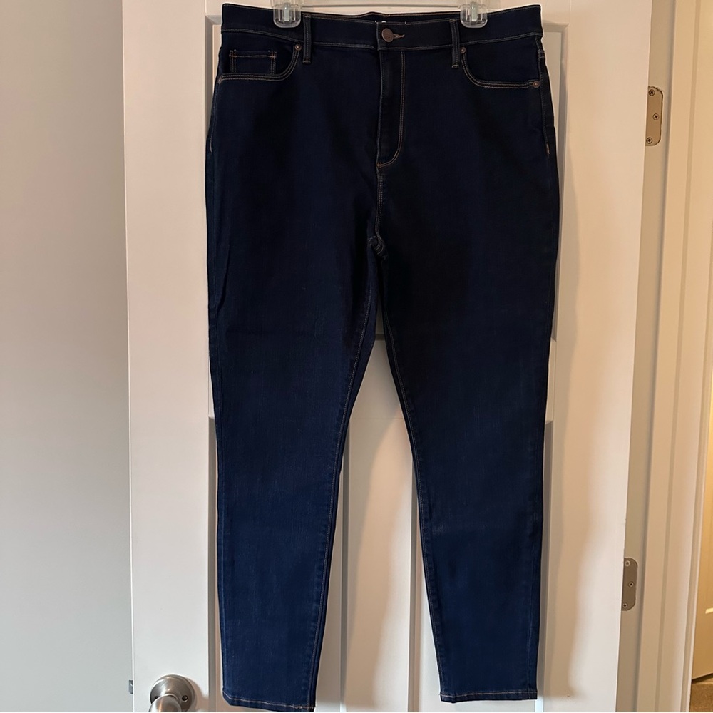 LOFT High Rise Skinny Ankle Jeans Dark Wash 29” Inseam NWT